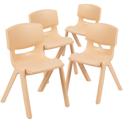 4 Pack Plastic Stackable School Chairs with 13.25