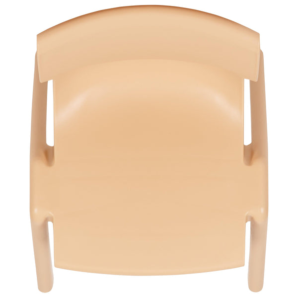 Natural |#| 4 Pack Natural Plastic Stack School Chair with 13.25inchH Seat, K-2 School Chair