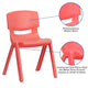 Red |#| 4 Pack Red Plastic Stack School Chair with 13.25inchH Seat, K-2 School Chair