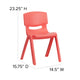 Red |#| 4 Pack Red Plastic Stack School Chair with 13.25inchH Seat, K-2 School Chair