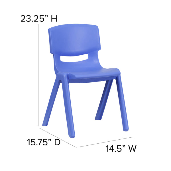 Assorted |#| 4 Pack Plastic Stackable K-2 School Chair with 13.25inchH Seat, Assorted Colors