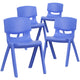 Blue |#| 4 Pack Blue Plastic Stack School Chair with 13.25inchH Seat, K-2 School Chair