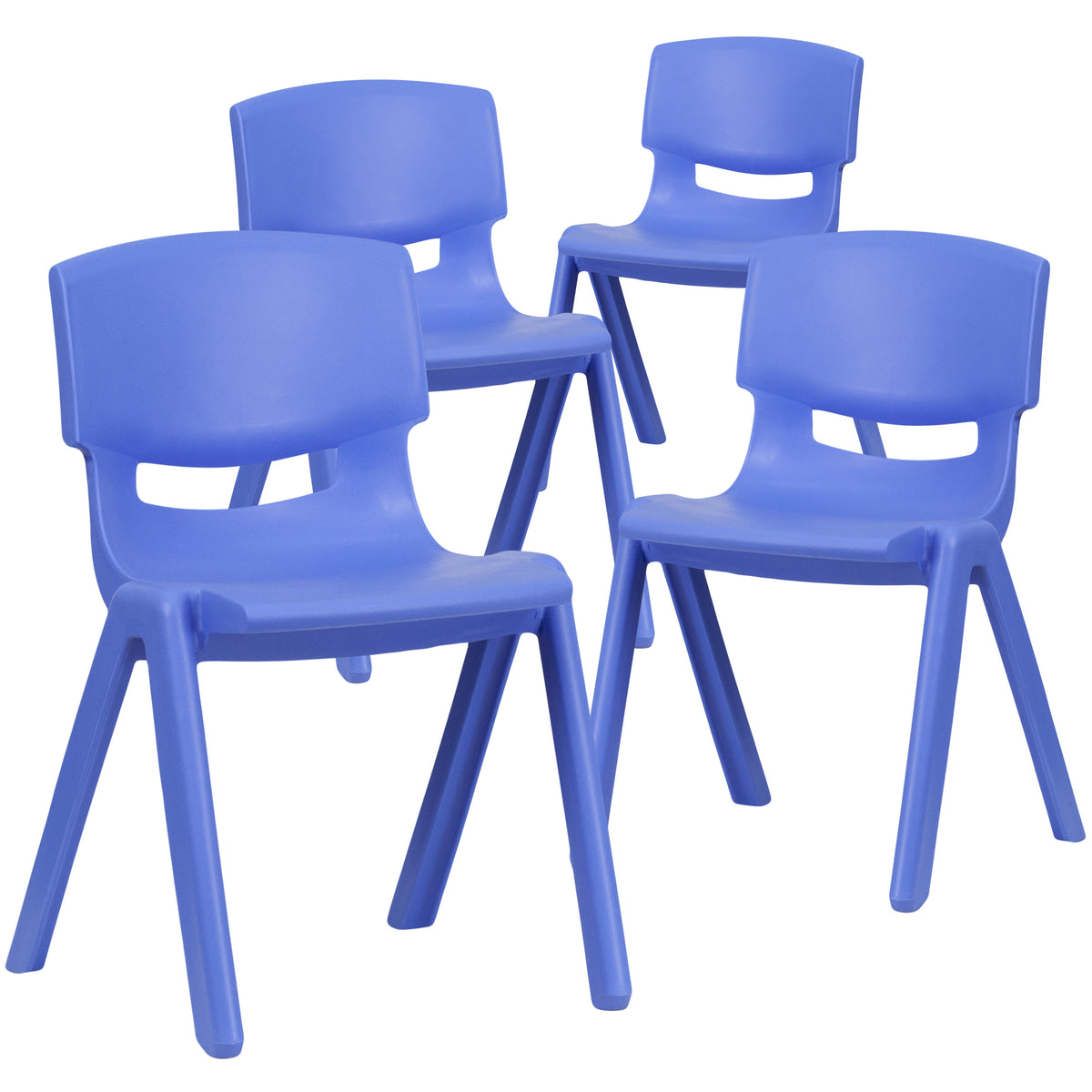 Blue |#| 4 Pack Blue Plastic Stack School Chair with 13.25inchH Seat, K-2 School Chair