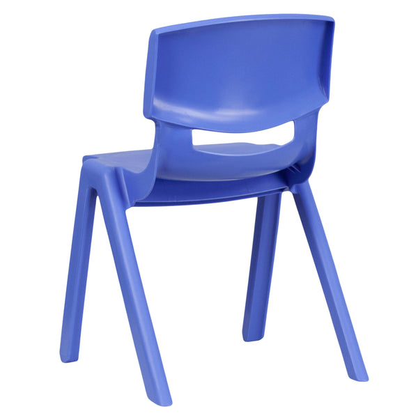 Blue |#| 4 Pack Blue Plastic Stack School Chair with 13.25inchH Seat, K-2 School Chair