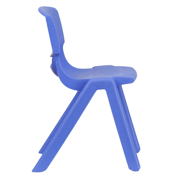 Blue |#| 4 Pack Blue Plastic Stack School Chair with 13.25inchH Seat, K-2 School Chair