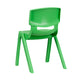 Green |#| 4 Pack Green Plastic Stack School Chair with 13.25inchH Seat, K-2 School Chair
