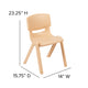 Natural |#| 4 Pack Natural Plastic Stack School Chair with 13.25inchH Seat, K-2 School Chair