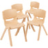 4 Pack Plastic Stackable School Chairs with 13.25" Seat Height