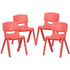 4 Pack Plastic Stackable School Chairs with 13.25" Seat Height