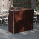 Walnut Woodgrain |#| 4' Walnut Laminate Foldable Portable Event Bar - Catering/Bartender Bar