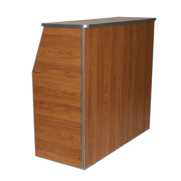 Maple Woodgrain |#| 4' Maple Laminate Foldable Portable Event Bar - Catering/Bartender Bar