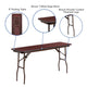 5-Foot Mahogany Melamine Laminate Folding Training/Seminar Table - Event Table