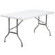 5-Foot Granite White Plastic Folding Table - Banquet / Event Folding Table