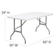 5-Foot Granite White Plastic Folding Table - Banquet / Event Folding Table