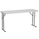 5-Foot Rectangle Granite White Plastic Folding Training / Seminar Table