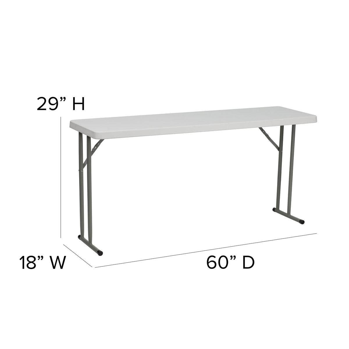 5-Foot Rectangle Granite White Plastic Folding Training / Seminar Table