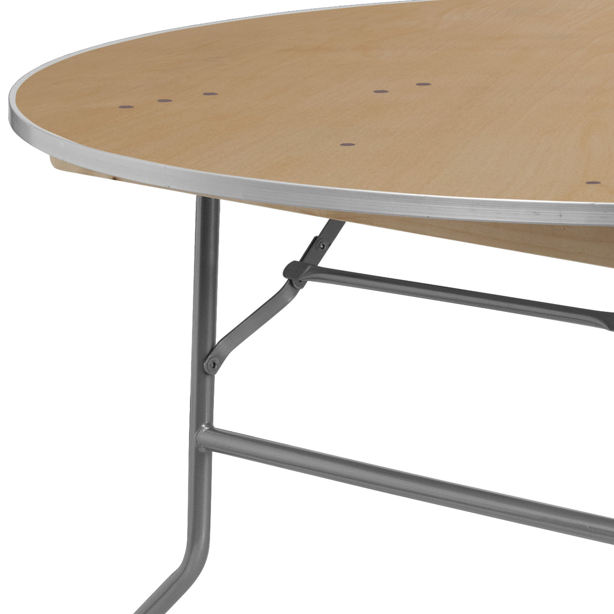 5-Foot Round HEAVY DUTY Birchwood Folding Banquet Table with METAL Edges