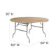 5-Foot Round HEAVY DUTY Birchwood Folding Banquet Table with METAL Edges