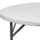 5-Foot Round Granite White Plastic Folding Table - Banquet / Event Folding Table