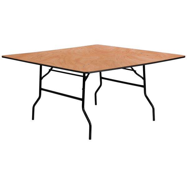 5-Foot Square Wood Folding Banquet Table - Event & Catering Table