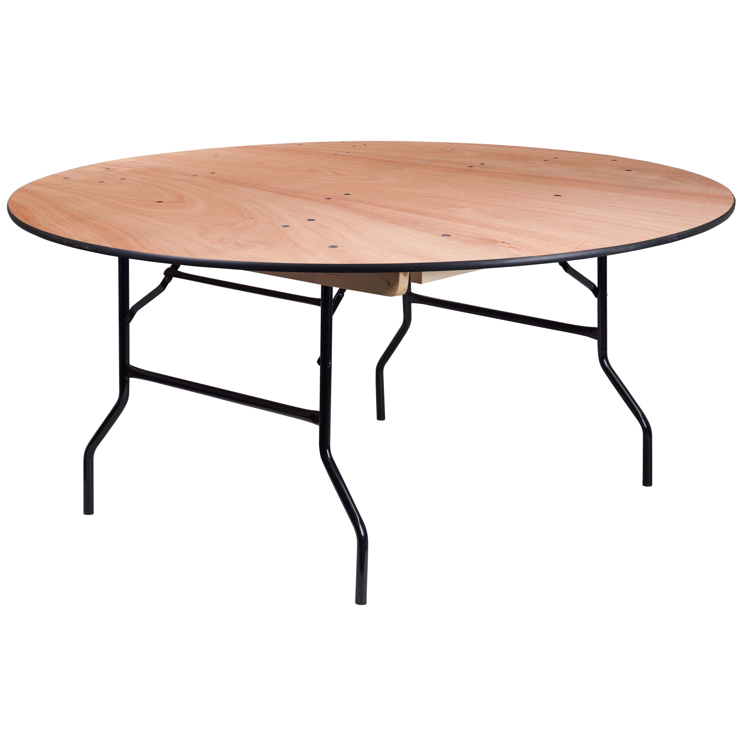 66 Round Wood Folding Table YT WRFT66 TBL BizChair