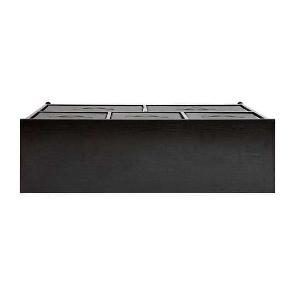 Gray Drawers/Black Frame |#| 5 Drawer Storage Chest with Black Wood Top & Dark Gray Fabric Pull Drawers