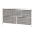 5 Drawer Wood Top Cast Iron Frame Storage Dresser with Easy Pull Fabric Drawers