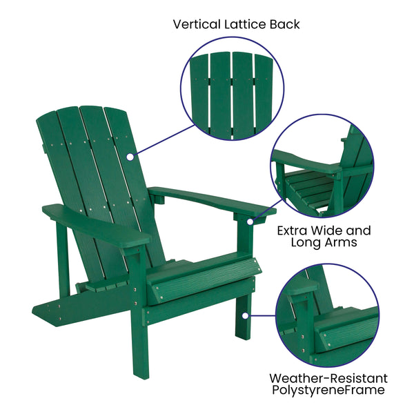 Green |#| Star and Moon Fire Pit with Mesh Cover & 4 Green Poly Resin Adirondack Chairs