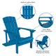 Blue |#| Star and Moon Fire Pit with Mesh Cover & 4 Blue Poly Resin Adirondack Chairs