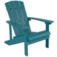 Sea Foam |#| Star and Moon Fire Pit with Mesh Cover & 4 Sea Foam Poly Resin Adirondack Chairs