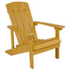Yellow |#| Star and Moon Fire Pit with Mesh Cover & 4 Yellow Poly Resin Adirondack Chairs