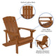 Teak |#| Star and Moon Fire Pit with Mesh Cover & 4 Teak Poly Resin Adirondack Chairs