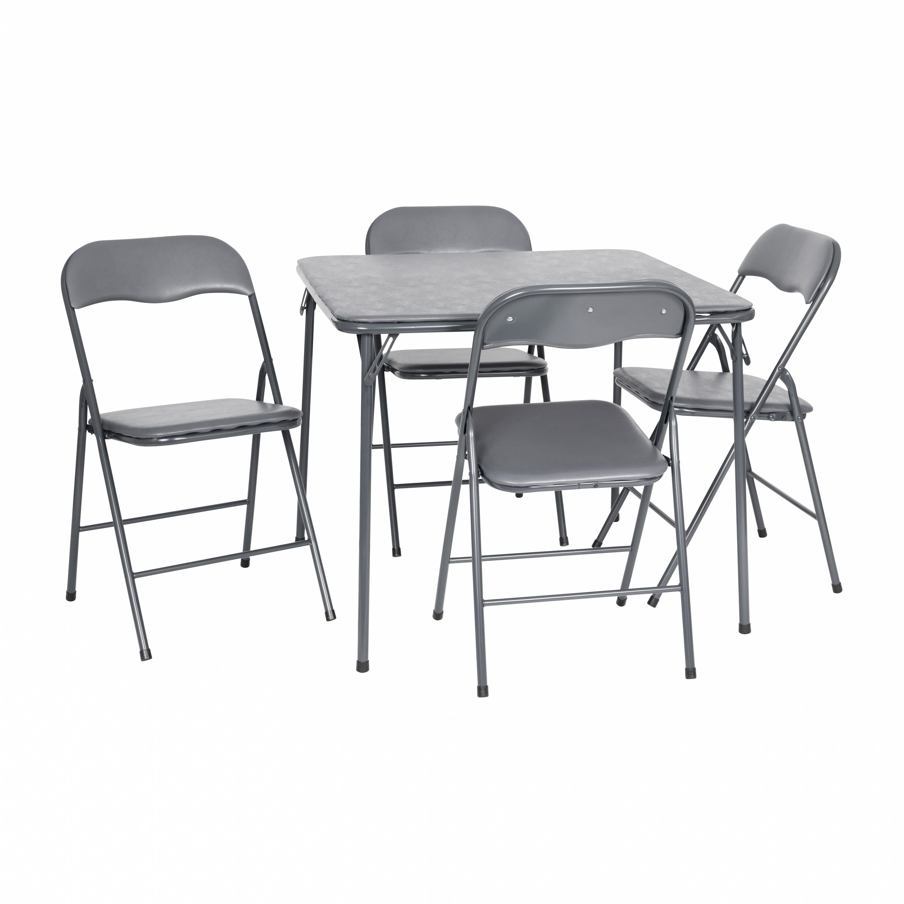 5 piece black folding card outlet table and chair set