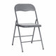 Gray |#| 5 Piece Gray Folding Card Table and Chair Set with Upholstered Table Top