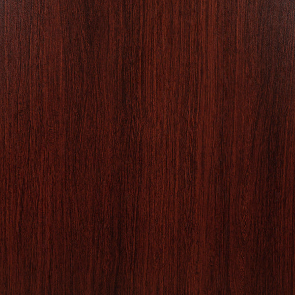 Cherry |#| 5 Piece Cherry Oval Conference Table with 4 Black LeatherSoft Ribbed Chairs