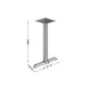 Silver |#| Commercial Silver Table T-Base with 3" Diameter Table Height Column - 5" x 22"