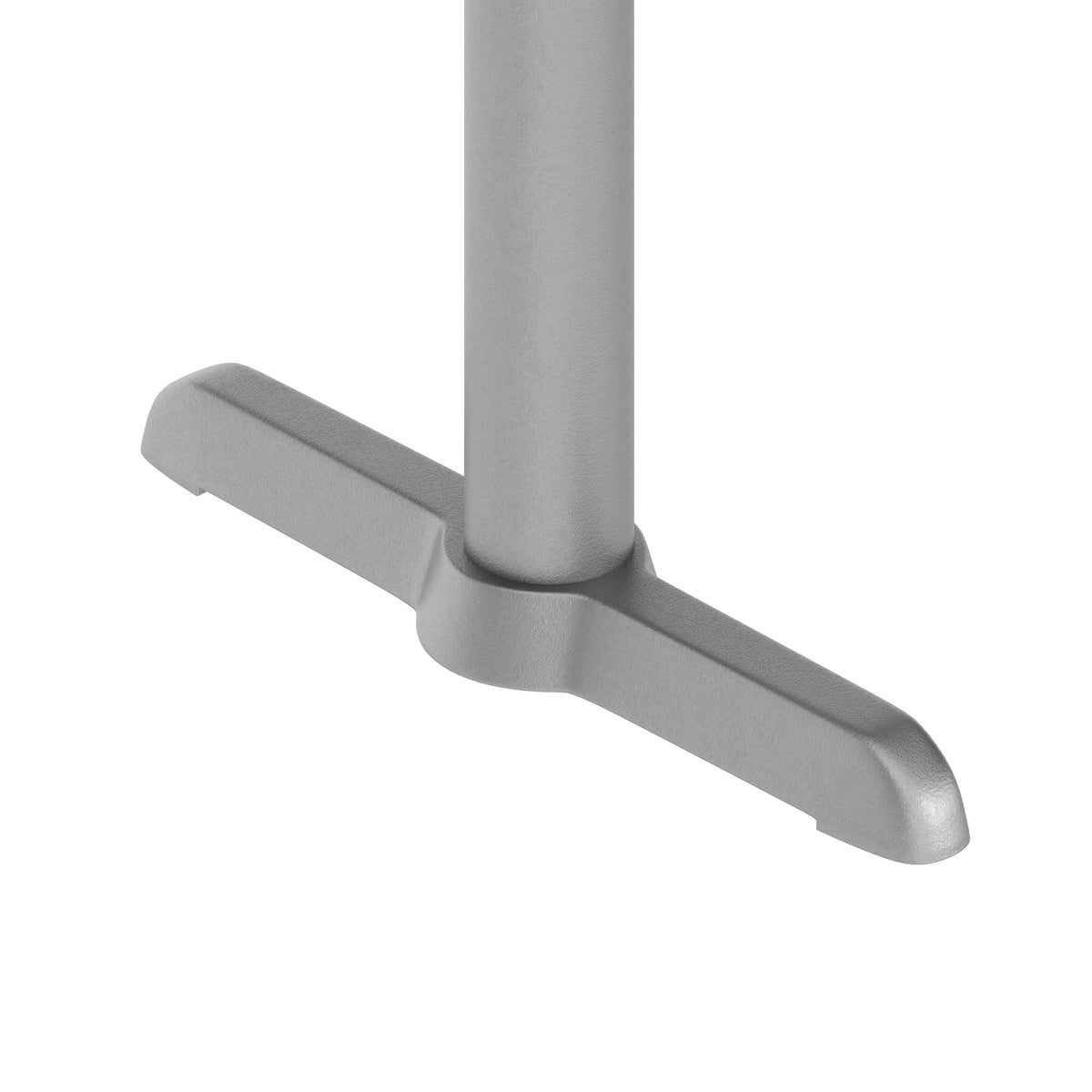 Silver |#| Commercial Silver Table T-Base with 3" Diameter Table Height Column - 5" x 22"