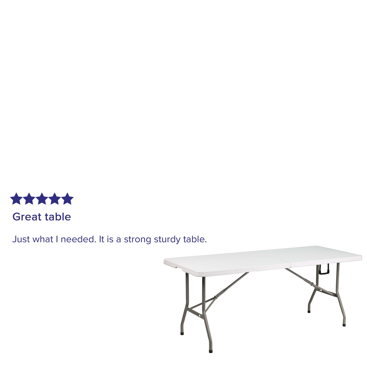 Granite White |#| 6-Foot Bi-Fold Granite White Plastic Banquet and Event Folding Table with Handle