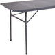 Dark Gray |#| 6-Foot Bi-Fold Dark Gray Plastic Folding Table with Carrying Handle