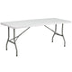 6-Foot Bi-Fold Granite White Plastic Folding Table with Carrying Handle