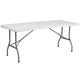 Granite White |#| 6-Foot Bi-Fold Granite White Plastic Folding Table with Carrying Handle