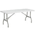 Granite White |#| 6-Foot Bi-Fold Granite White Plastic Folding Table with Carrying Handle