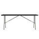 Black |#| 6-Foot Bi-Fold Granite Black Plastic Folding Table with Carrying Handle