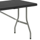 Black |#| 6-Foot Bi-Fold Granite Black Plastic Folding Table with Carrying Handle