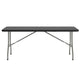 Black |#| 6-Foot Bi-Fold Granite Black Plastic Folding Table with Carrying Handle