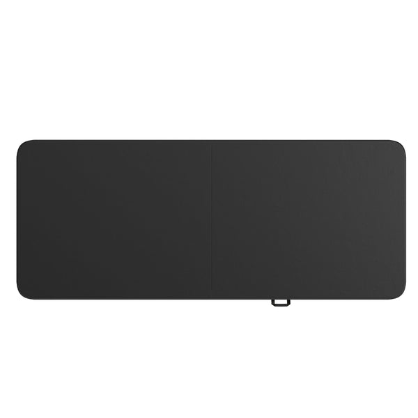 Black |#| 6-Foot Bi-Fold Granite Black Plastic Folding Table with Carrying Handle
