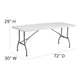 Granite White |#| 6-Foot Bi-Fold Granite White Plastic Folding Table with Carrying Handle