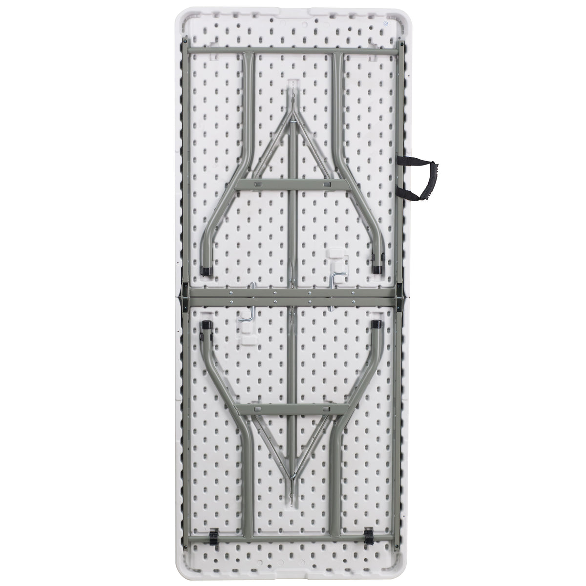 Granite White |#| 6-Foot Bi-Fold Granite White Plastic Folding Table with Carrying Handle