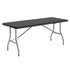 Black |#| 6-Foot Bi-Fold Granite Black Plastic Folding Table with Carrying Handle