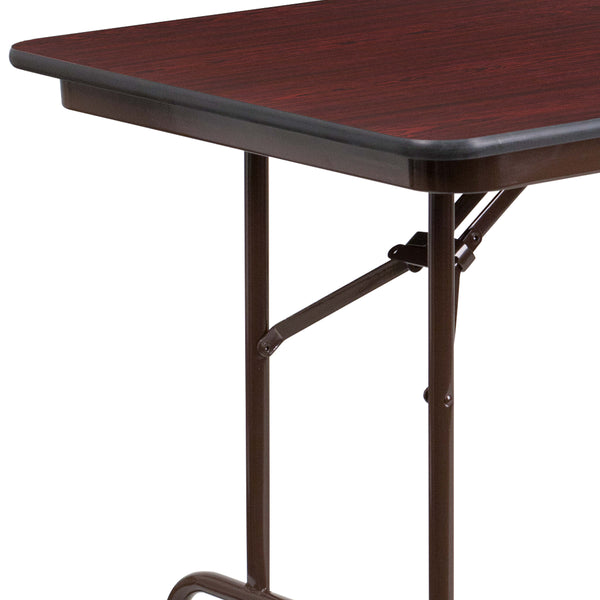 6-Foot High Pressure Mahogany Laminate Folding Banquet & Catering Table